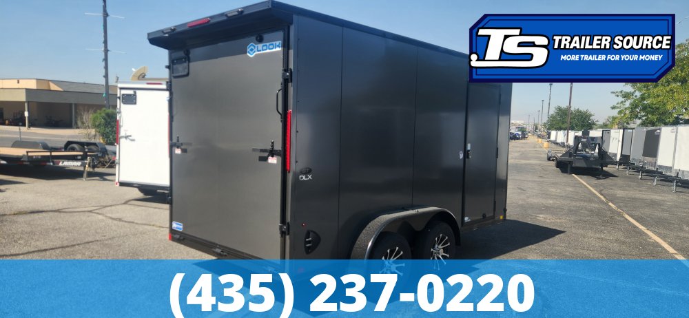 7x14 Look ST DLX Enclosed Cargo Trailer - 7'0" Interior - 7K GVWR - .080 PolyCor, Alloy Wheels, Black Out Package, Rear Spoiler w/ Load Lights