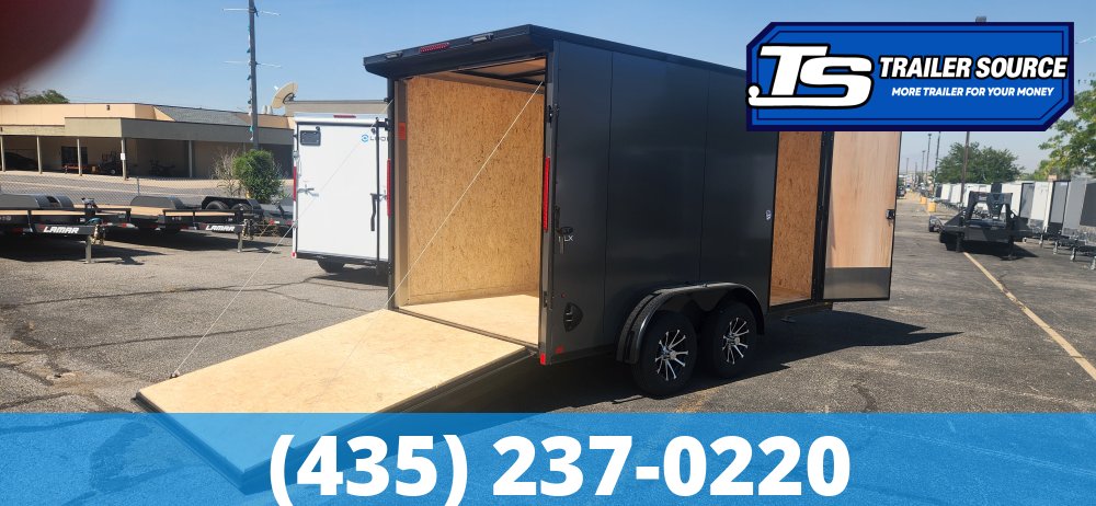7x14 Look ST DLX Enclosed Cargo Trailer - 7'0" Interior - 7K GVWR - .080 PolyCor, Alloy Wheels, Black Out Package, Rear Spoiler w/ Load Lights
