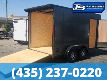 7x14 Look ST DLX Enclosed Cargo Trailer - 7'0" Interior - 7K GVWR - .080 PolyCor, Alloy Wheels, Black Out Package, Rear Spoiler w/ Load Lights