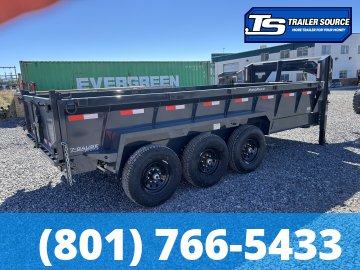 7x16 Lamar DT Gooseneck Dump Trailer - 24" Sides - 21K GVWR - Stabilizer Jacks, Telescopic