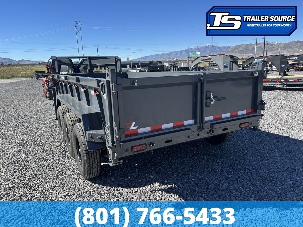 7x16 Lamar DT Gooseneck Dump Trailer - 24" Sides - 21K GVWR - Stabilizer Jacks, Telescopic