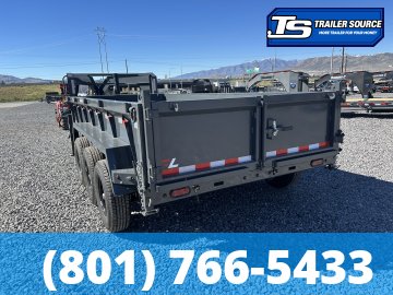 7x16 Lamar DT Gooseneck Dump Trailer - 24" Sides - 21K GVWR - Stabilizer Jacks, Telescopic