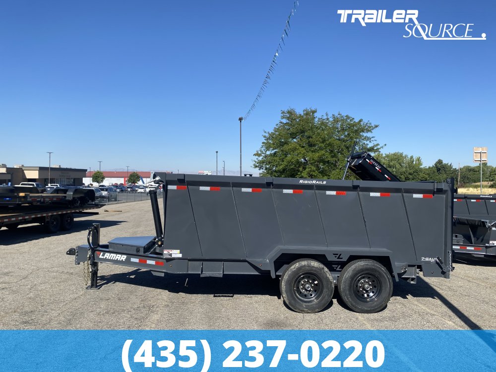 7x14 Lamar DT Telescopic 48" Sides 14K Dump Trailer