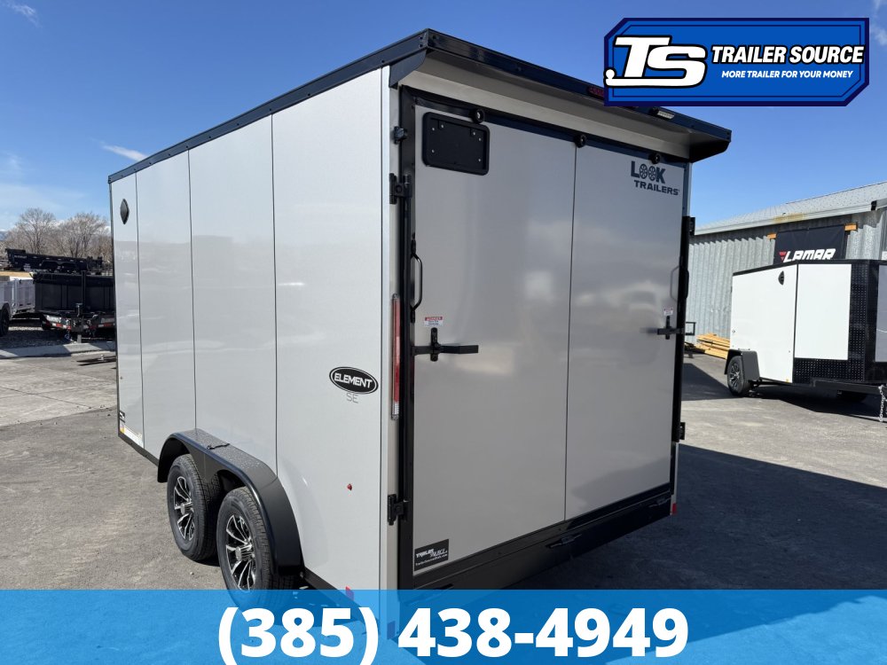 7.5x14 Look Element SE Enclosed Cargo Trailer - 7'0" Interior - 7K GVWR - .080 PolyCor, Alloy Wheels, Black Out Package, Rear Load Lights