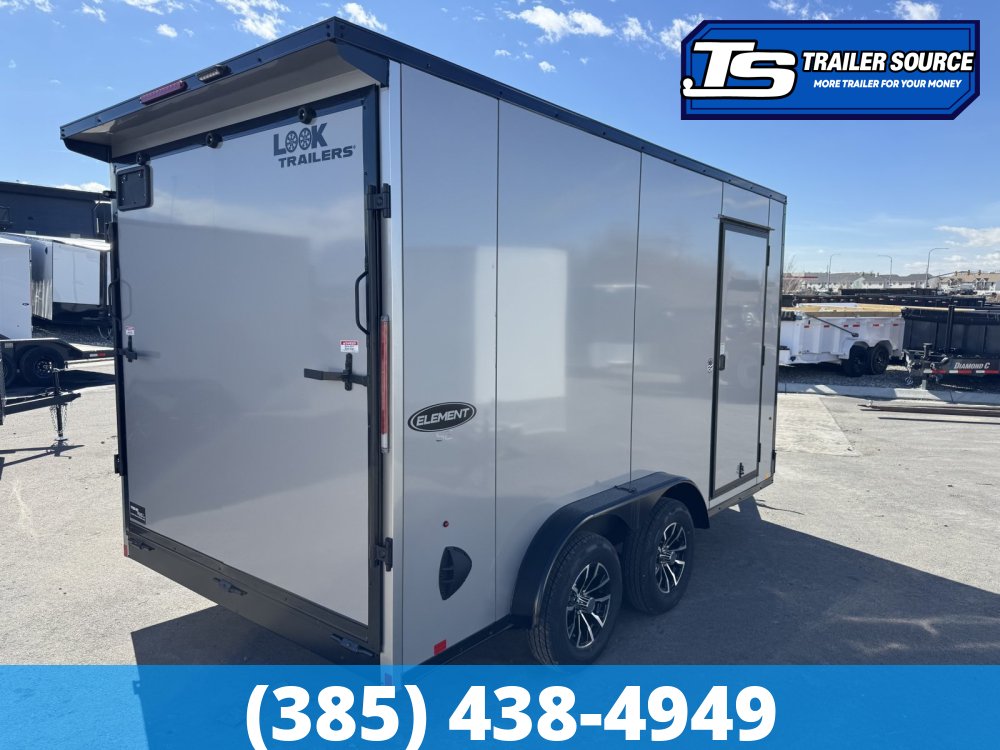 7.5x14 Look Element SE Enclosed Cargo Trailer - 7'0" Interior - 7K GVWR - .080 PolyCor, Alloy Wheels, Black Out Package, Rear Load Lights