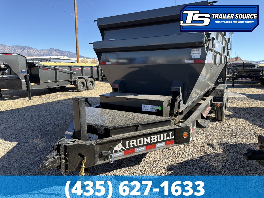 7x16 Iron Bull DBB Roll Off Trailer - 16K GVWR - Hydraulic Jack(s)