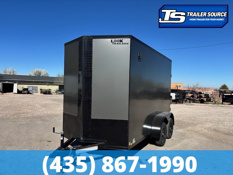 6x12 Look ST DLX Enclosed Cargo Trailer - 7'0" Interior - 7K GVWR - .080 PolyCor, Black Out Package, Ramp Door