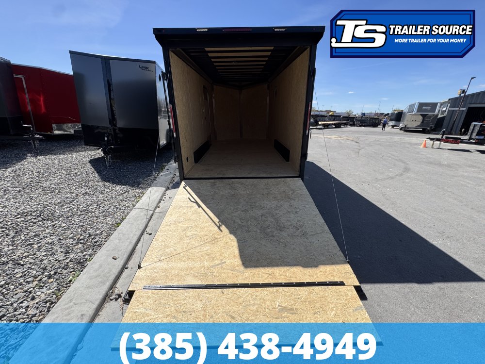 7.5x16 Look Element SE Enclosed Cargo Trailer - 7'0" Interior - 7K GVWR - .080 PolyCor, Alloy Wheels, Black Out Package, Ramp Extension, Rear Spoiler w/ Load Lights, Translucent Ro