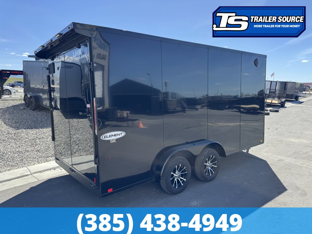 7.5x16 Look Element SE Enclosed Cargo Trailer - 7'0" Interior - 7K GVWR - .080 PolyCor, Alloy Wheels, Black Out Package, Ramp Extension, Rear Spoiler w/ Load Lights, Translucent Ro