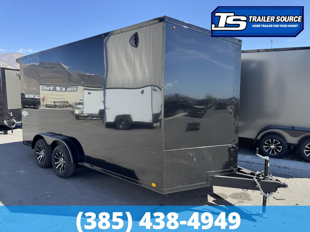 7.5x16 Look Element SE Enclosed Cargo Trailer - 7'0" Interior - 7K GVWR - .080 PolyCor, Alloy Wheels, Black Out Package, Ramp Extension, Rear Spoiler w/ Load Lights, Translucent Ro