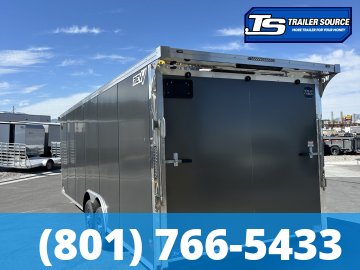 8.5x24 Wells Cargo Revv Enclosed Car Hauler Trailer - 7'0" Interior - 10K GVWR - .080 PolyCor, Alloy Wheels, Barlock on Door, Rear Spoiler w/ Load Lights