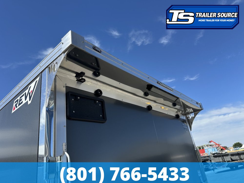 8.5x24 Wells Cargo Revv Enclosed Car Hauler Trailer - 7'0" Interior - 10K GVWR - .080 PolyCor, Alloy Wheels, Barlock on Door, Rear Spoiler w/ Load Lights