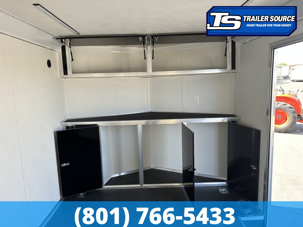 8.5x24 Wells Cargo Revv Enclosed Car Hauler Trailer - 7'0" Interior - 10K GVWR - .080 PolyCor, Alloy Wheels, Barlock on Door, Rear Spoiler w/ Load Lights