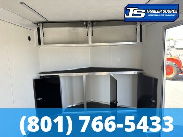 8.5x24 Wells Cargo Revv Enclosed Car Hauler Trailer - 7'0" Interior - 10K GVWR - .080 PolyCor, Alloy Wheels, Barlock on Door, Rear Spoiler w/ Load Lights
