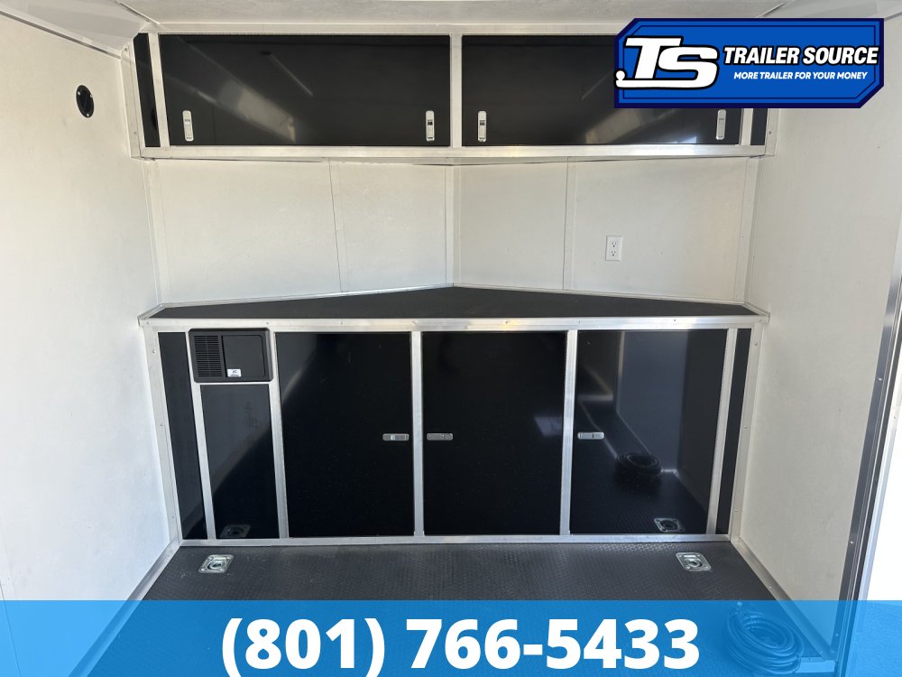 8.5x24 Wells Cargo Revv Enclosed Car Hauler Trailer - 7'0" Interior - 10K GVWR - .080 PolyCor, Alloy Wheels, Barlock on Door, Rear Spoiler w/ Load Lights