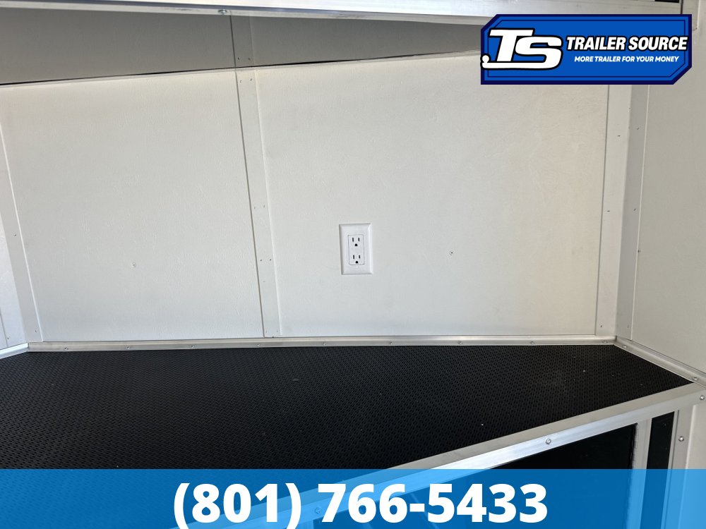 8.5x24 Wells Cargo Revv Enclosed Car Hauler Trailer - 7'0" Interior - 10K GVWR - .080 PolyCor, Alloy Wheels, Barlock on Door, Rear Spoiler w/ Load Lights