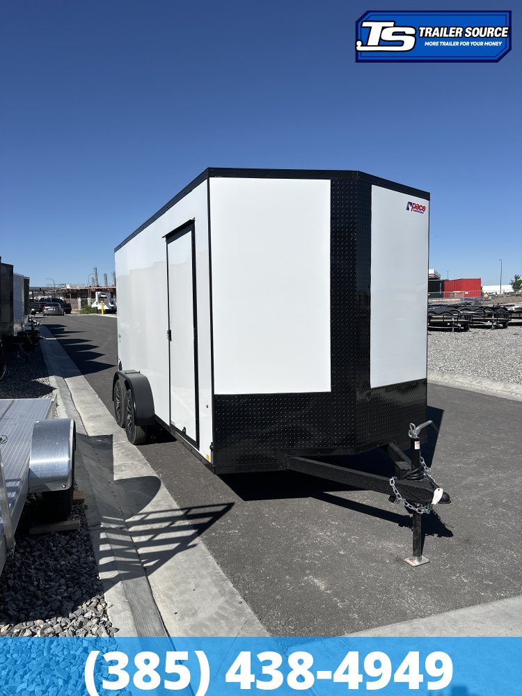 7x16 Pace American Outback DLX Enclosed Cargo Trailer - 7'0" Interior - 3.5K GVWR - .080 PolyCor, Alloy Wheels, Black Out Package