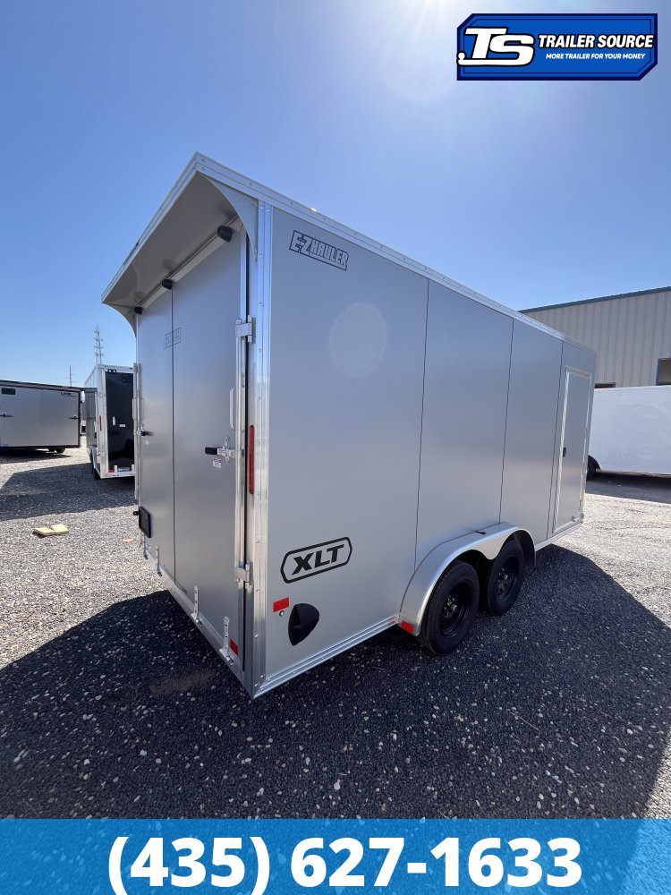 7.5x16 Alcom EZ Hauler XLT Aluminum Enclosed Cargo Trailer - 7'0" Interior - 7K GVWR - .080 PolyCor, Rear Spoiler, Translucent Roof