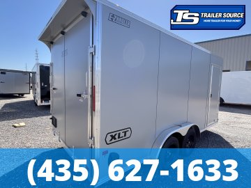 7.5x16 Alcom EZ Hauler XLT Aluminum Enclosed Cargo Trailer - 7'0" Interior - 7K GVWR - .080 PolyCor, Rear Spoiler, Translucent Roof