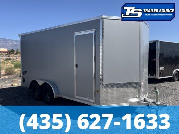 7.5x16 Alcom EZ Hauler XLT Aluminum Enclosed Cargo Trailer - 7'0" Interior - 7K GVWR - .080 PolyCor, Rear Spoiler, Translucent Roof