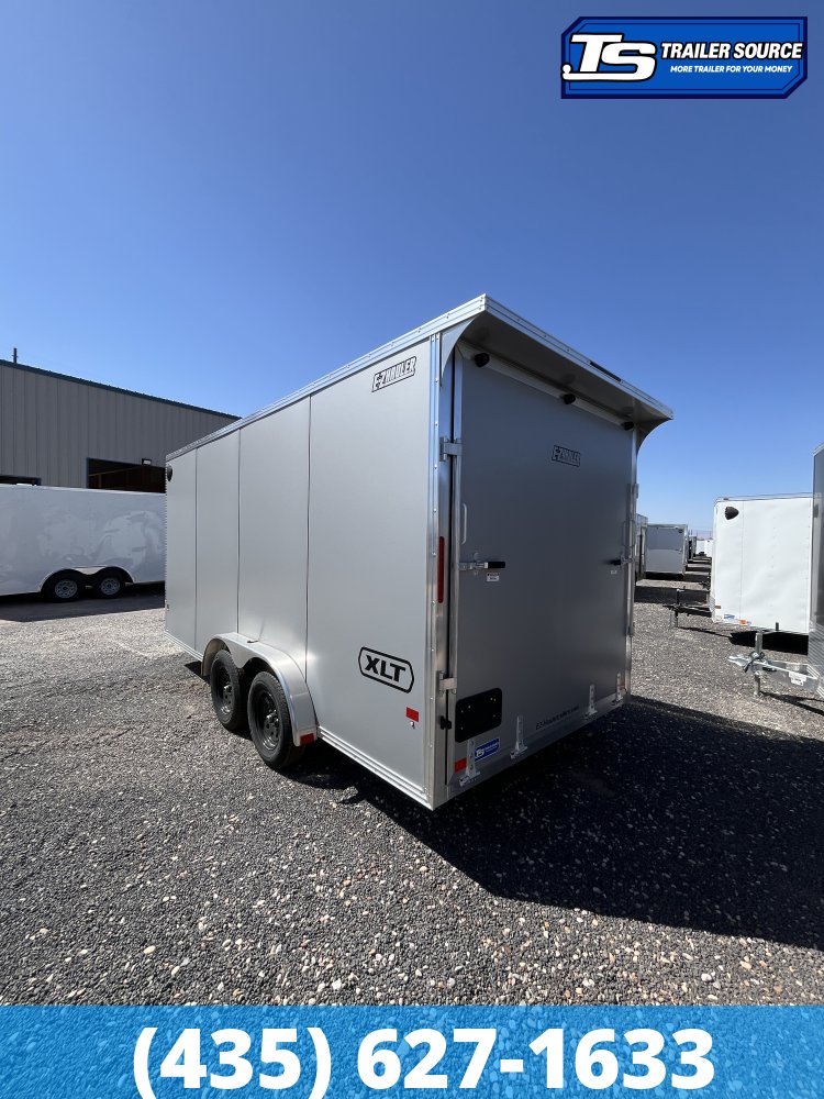 7.5x16 Alcom EZ Hauler XLT Aluminum Enclosed Cargo Trailer - 7'0" Interior - 7K GVWR - .080 PolyCor, Rear Spoiler, Translucent Roof