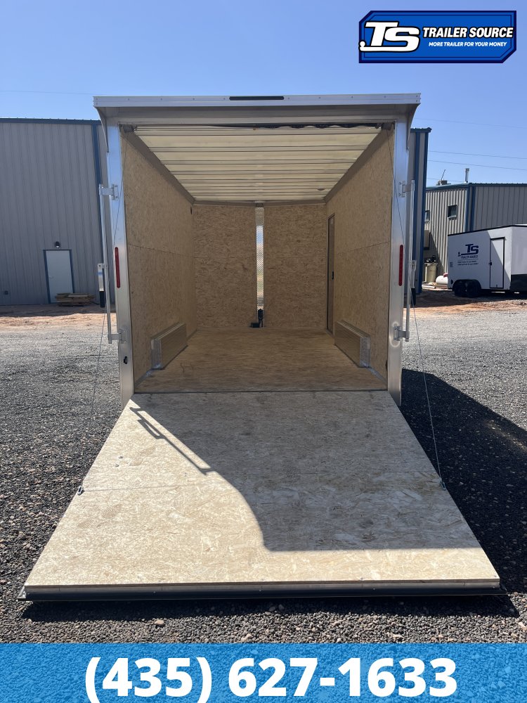 7.5x16 Alcom EZ Hauler XLT Aluminum Enclosed Cargo Trailer - 7'0" Interior - 7K GVWR - .080 PolyCor, Rear Spoiler, Translucent Roof