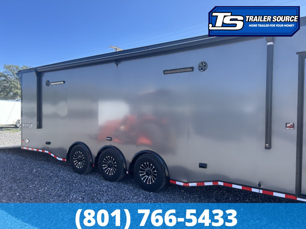 8.5x34 Haulmark Edge Turbo Pkg Enclosed Car Hauler Trailer - 7'10" Interior - 21K GVWR - Black Out Package, Power Awning