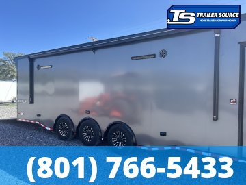 8.5x34 Haulmark Edge Turbo Pkg Enclosed Car Hauler Trailer - 7'10" Interior - 21K GVWR - Black Out Package, Power Awning
