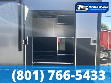 8.5x34 Haulmark Edge Turbo Pkg Enclosed Car Hauler Trailer - 7'10" Interior - 21K GVWR - Black Out Package, Power Awning