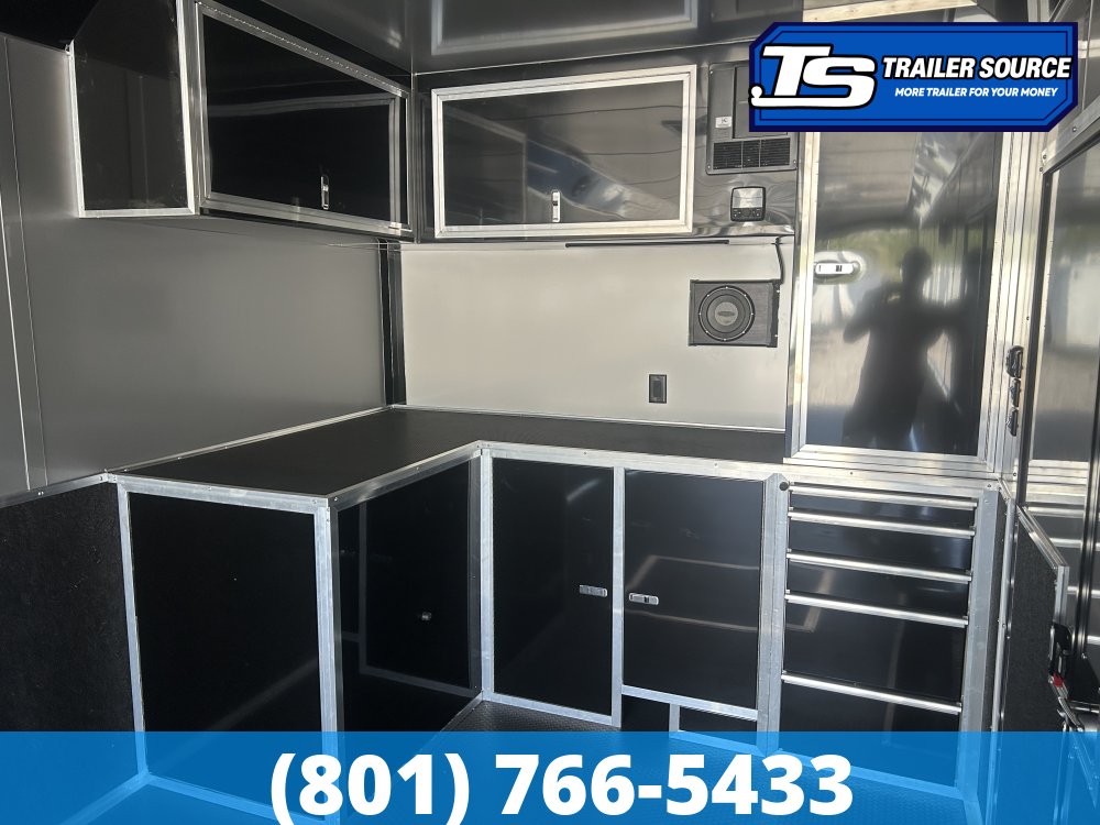 8.5x34 Haulmark Edge Turbo Pkg Enclosed Car Hauler Trailer - 7'10" Interior - 21K GVWR - Black Out Package, Power Awning