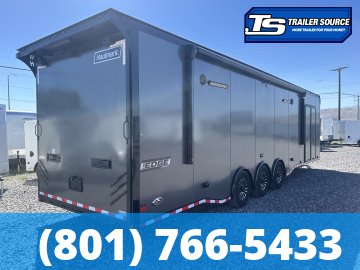 8.5x34 Haulmark Edge Turbo Pkg Enclosed Car Hauler Trailer - 7'10" Interior - 21K GVWR - Black Out Package, Power Awning