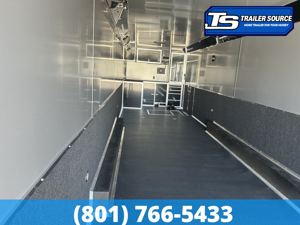 8.5x34 Haulmark Edge Turbo Pkg Enclosed Car Hauler Trailer - 7'10" Interior - 21K GVWR - Black Out Package, Power Awning