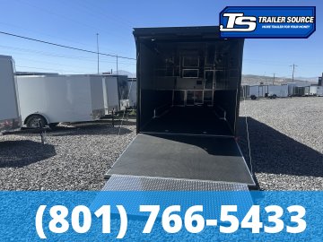 8.5x34 Haulmark Edge Turbo Pkg Enclosed Car Hauler Trailer - 7'10" Interior - 21K GVWR - Black Out Package, Power Awning