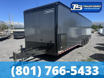 8.5x34 Haulmark Edge Turbo Pkg Enclosed Car Hauler Trailer - 7'10" Interior - 21K GVWR - Black Out Package, Power Awning