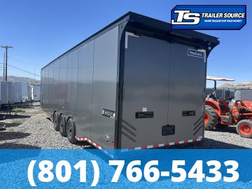 8.5x34 Haulmark Edge Turbo Pkg Enclosed Car Hauler Trailer - 7'10" Interior - 21K GVWR - Black Out Package, Power Awning