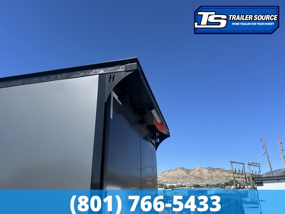 8.5x34 Haulmark Edge Turbo Pkg Enclosed Car Hauler Trailer - 7'10" Interior - 21K GVWR - Black Out Package, Power Awning