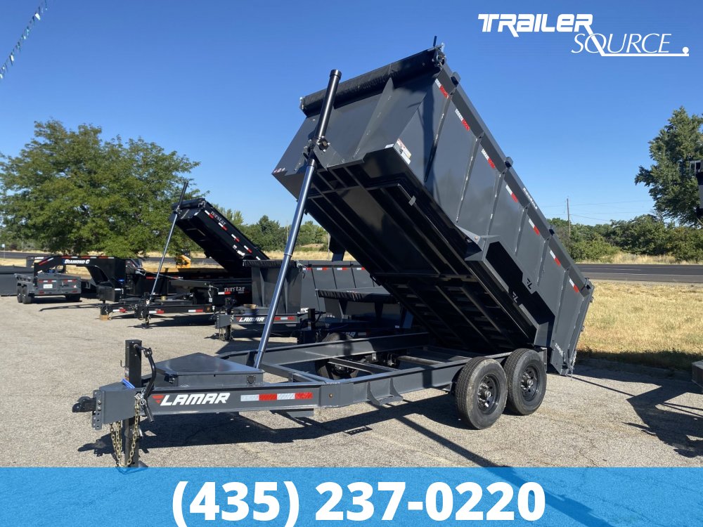 7x14 Lamar DT Telescopic 48" Sides 14K Dump Trailer