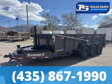 7x16 Diamond C LPT 307 Dump Trailer - 32" Sides - 24K GVWR - 14 Ply Tires