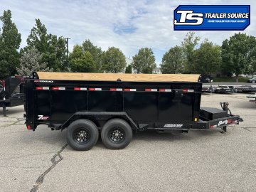 7x14 Liberty LD Dump Trailer - 44" Sides - 15.4K GVWR - 7 Gauge Floor, Board Brackets, Fork Holders, Telescopic
