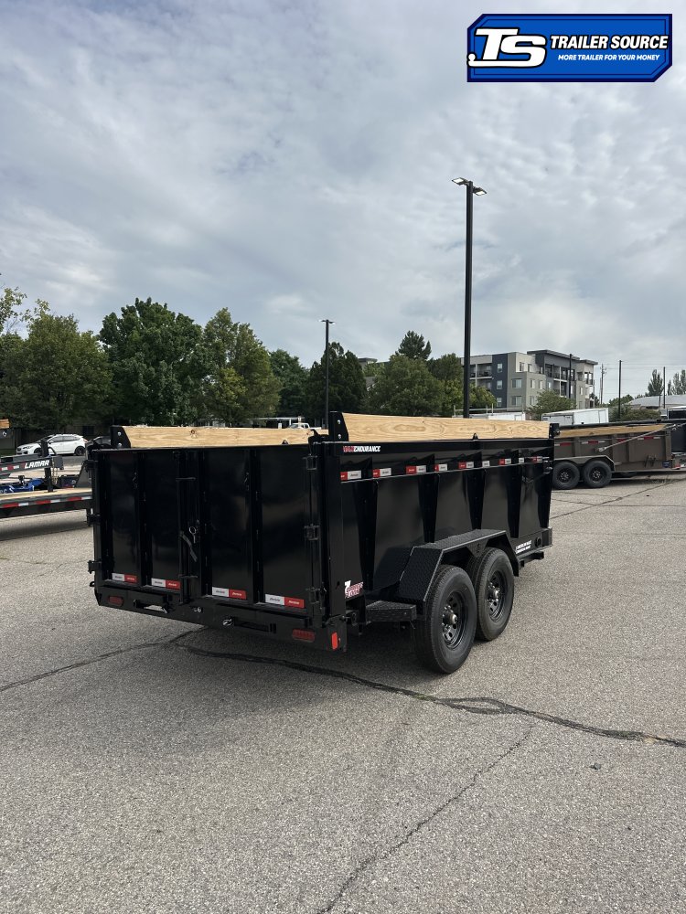 7x14 Liberty LD Dump Trailer - 44" Sides - 15.4K GVWR - 7 Gauge Floor, Board Brackets, Fork Holders, Telescopic