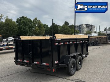 7x14 Liberty LD Dump Trailer - 44" Sides - 15.4K GVWR - 7 Gauge Floor, Board Brackets, Fork Holders, Telescopic