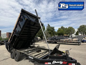7x14 Liberty LD Dump Trailer - 44" Sides - 15.4K GVWR - 7 Gauge Floor, Board Brackets, Fork Holders, Telescopic