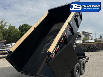 7x14 Liberty LD Dump Trailer - 44" Sides - 15.4K GVWR - 7 Gauge Floor, Board Brackets, Fork Holders, Telescopic