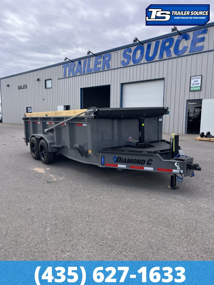 7x16 Diamond C LPT 208 Pacesetter Pkg Dump Trailer - 32" Sides - 18K GVWR - 7 Gauge Floor and Walls