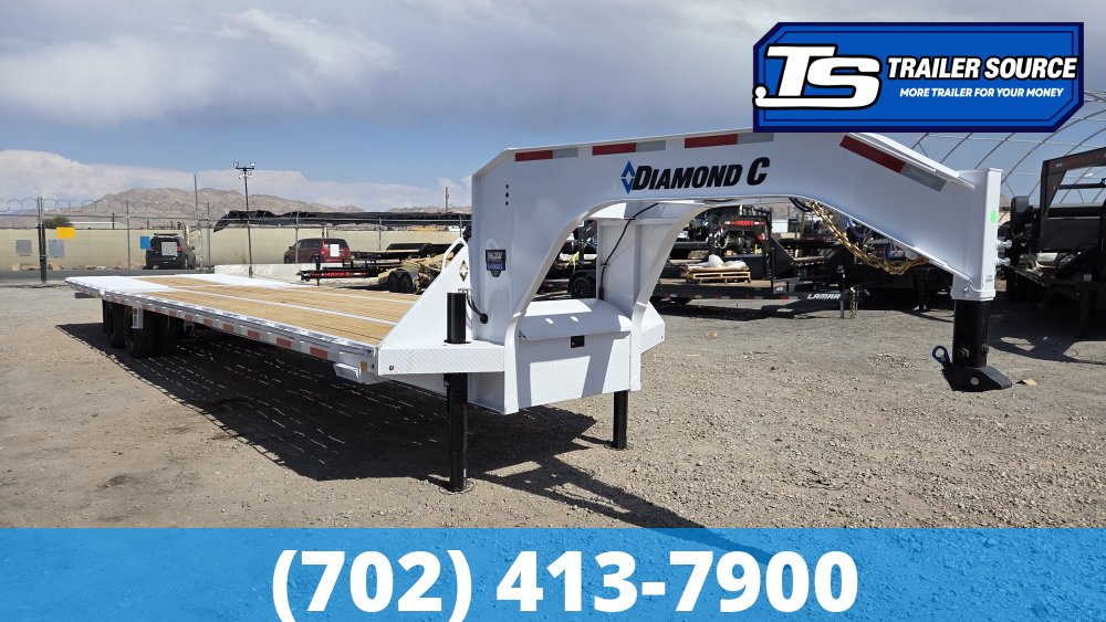 8.5x38 Diamond C FMAX-HDT 212 Gooseneck Hydraulic Dovetail Equipment Trailer - 25.9K GVWR - Hydraulic Jack(s)