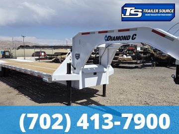 8.5x38 Diamond C FMAX-HDT 212 Gooseneck Hydraulic Dovetail Equipment Trailer - 25.9K GVWR - Hydraulic Jack(s)