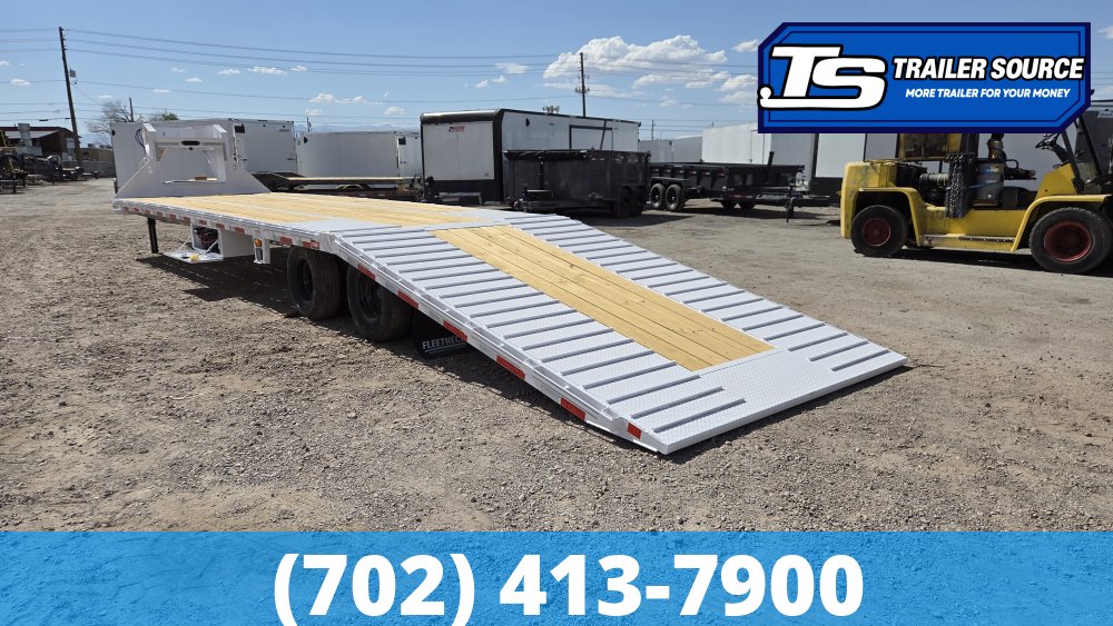 8.5x38 Diamond C FMAX-HDT 212 Gooseneck Hydraulic Dovetail Equipment Trailer - 25.9K GVWR - Hydraulic Jack(s)