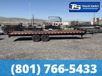 8.5x24 K&S Fabrication Deckover Equipment Trailer - 15K GVWR - Slide Out Ramps, Spare Tire