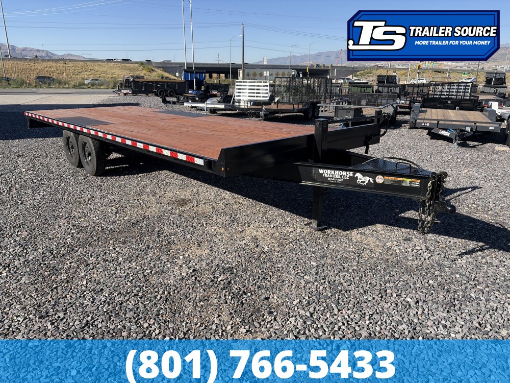 8.5x24 K&S Fabrication Deckover Equipment Trailer - 15K GVWR - Slide Out Ramps, Spare Tire