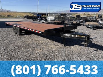 8.5x24 K&S Fabrication Deckover Equipment Trailer - 15K GVWR - Slide Out Ramps, Spare Tire